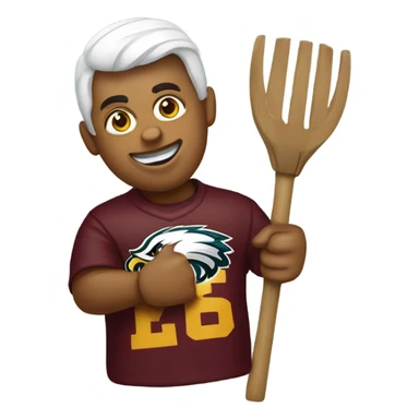 Eagles fan with pitch fork on redskins  sticker