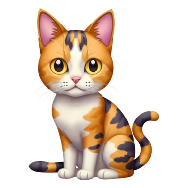 full body anxious looking colourful patchy calico tabby cat sticker