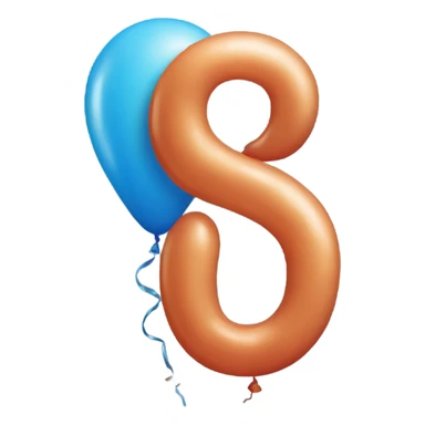 Balloon with number eight in blue sticker