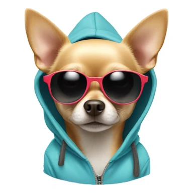 Chihuahua in hoodie and sunglasses  sticker
