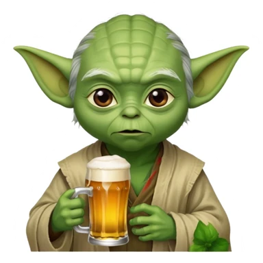 Yoda une bière à la main sticker