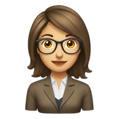 periodista mujer joven pelo largo castaño sticker