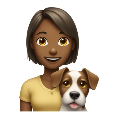 Girl saying hi to dog sticker