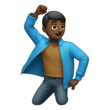 un homme qui fait un dab sticker