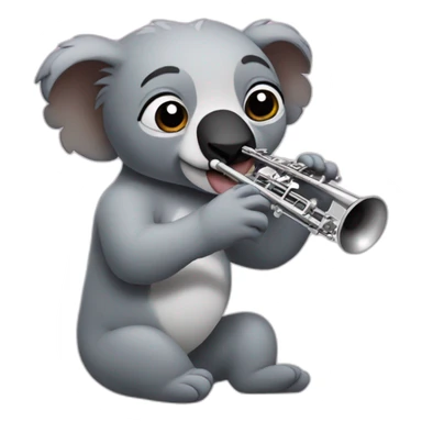 koalla playing the clarinet sticker