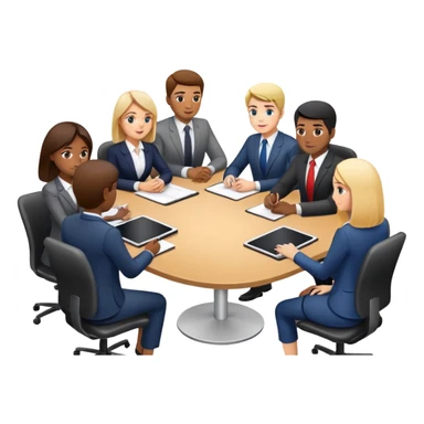group of people business meeting sitting at a table sticker