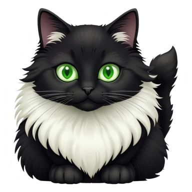 black cat with white bottom, looking curious sticker