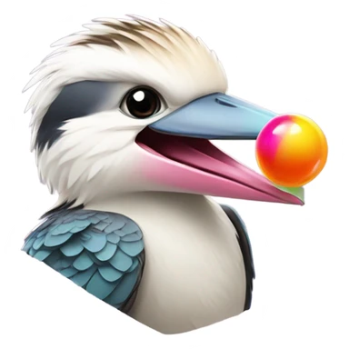 Kookaburra eating gum drop sticker