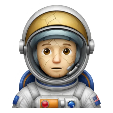 astronaut man with cracked glass helmet  sticker