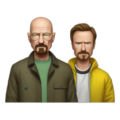 Walter White, standing next to Jesse Pinkman, but they do not look like the same person sticker