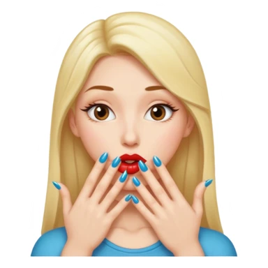 Kissy face with long nails sticker