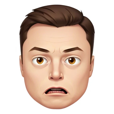 Elon Musk angry photorealistic sticker