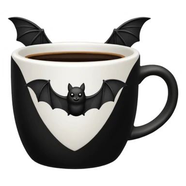a coffeecup with a bat on it sticker