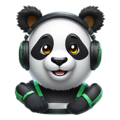 Smiling Panda playing eSport avec un casque eSport  sticker
