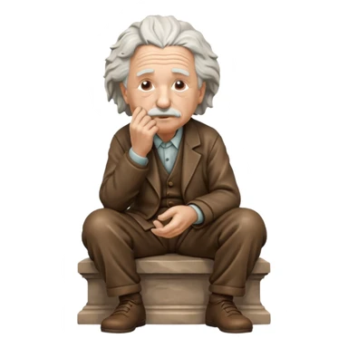 sitting philosopher-statue as albert einstein sticker