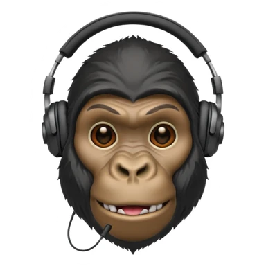 Gorilla with headphones  sticker