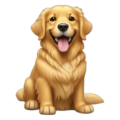 Golden retriever with big smile sticker
