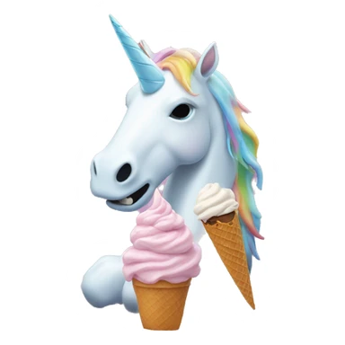 unicorn eating ice cream with a ghost  sticker