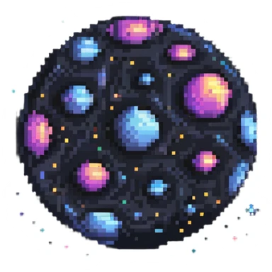 galaxy nebula orb, pixel art style, tiny stars and cosmic swirls sticker