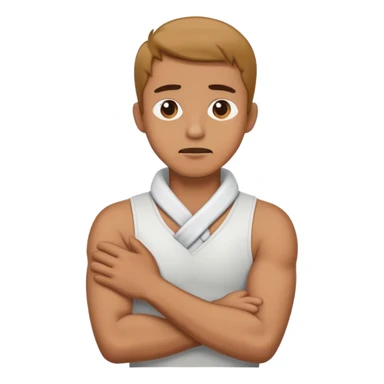 Man crossing arms in front of him choking his neck  sticker