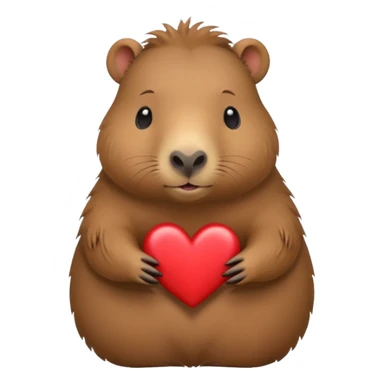 Capibara tierno con un corazón sticker