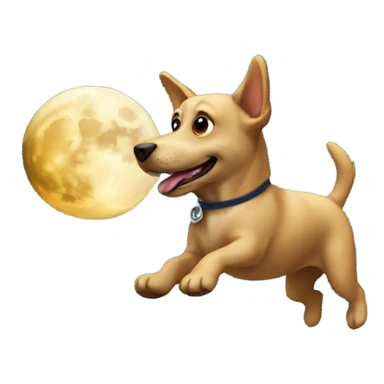 Dog flying to the moon sticker