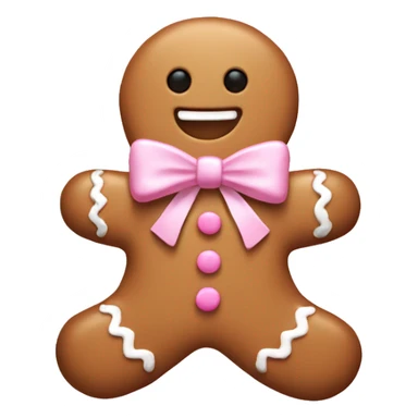 gingerbread man with light pink bow sticker