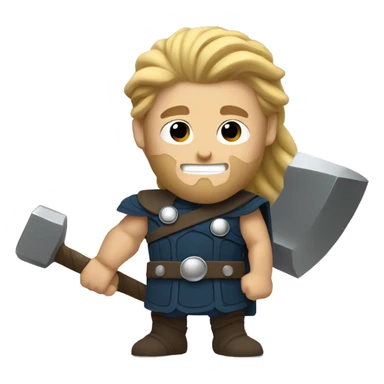 Thor holding a hammer sticker
