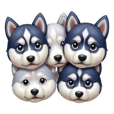 Face Holding Back Tears three puppies 
huskies look pitifully sticker