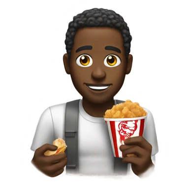 Black man eating kfc sticker