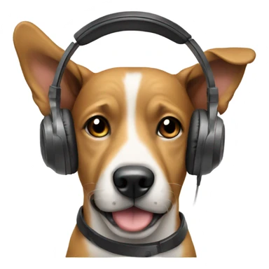 Dog wearing headphones sticker