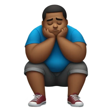 Sad Fat teenager  sticker