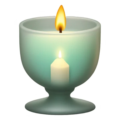 Candle in a powder-colored glass sticker