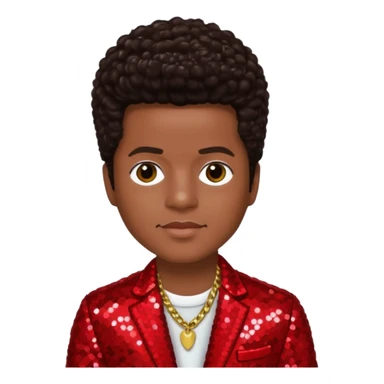 Bruno Mars with Dark Brown Hair, Red Sequin Outfit sticker