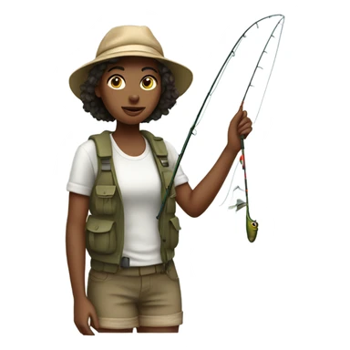 Teenage Girl standing in a stream fishing with a fly rod sticker