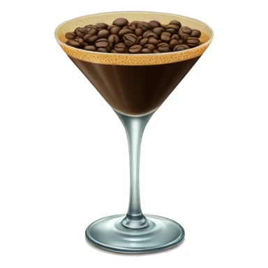 Cute espresso martini in vintage glass with coffee beans on top sticker