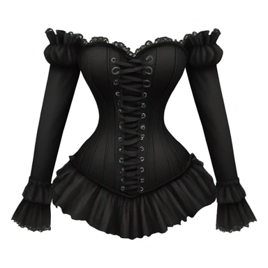 gothic black long sleeve corset sticker