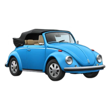 blue volkswagen coccinelle convertible sticker