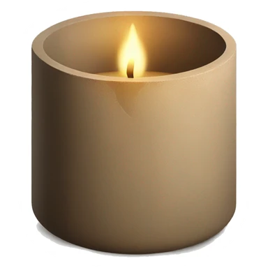 candle in brown concrete ridged vessel sticker