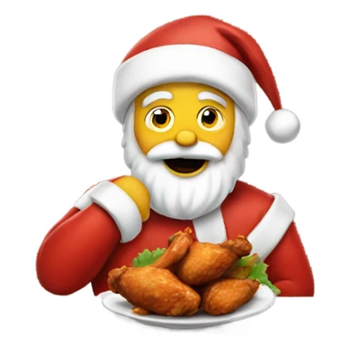 Santa eating chicken wings sticker