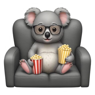 A koala with glasses watching movie sticker