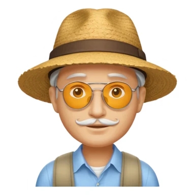 Visage homme créole réunionnais avec chapeau arrive avion sticker