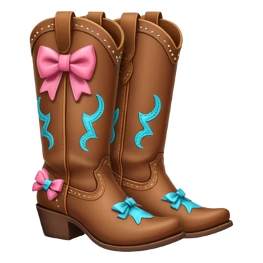 Cowgirl boots with a bow sticker