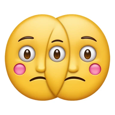 two emojis not happy stuck together no pink cheeks only two  sticker