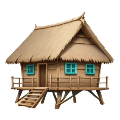 A hut on the edge of the ocean sticker