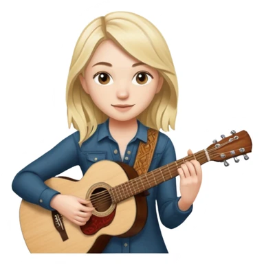 Emily Kinney playing acoustic guitar sticker