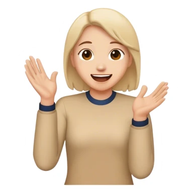 excited face and clapping  sticker