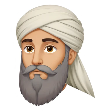 Middle Eastern sage with long beard in thoughtful pose sticker