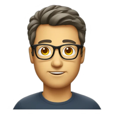 Geek man fat glasses sticker