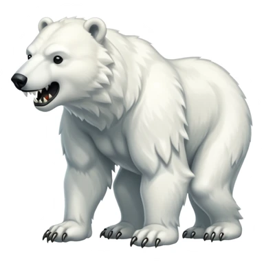Polar bear with sabertooth fangs and a wolf’s tail; full body sticker